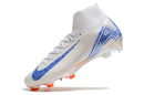 Chuteira Nike Air Zoom Mercurial Superfly 10 Elite Campo - Branco/Azul