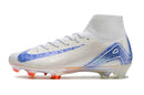 Chuteira Nike Air Zoom Mercurial Superfly 10 Elite Campo - Branco/Azul