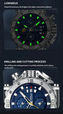 Relógio Masculino CRRJU Sport Chronograph  Top Marca Luxo   À Prova D'água