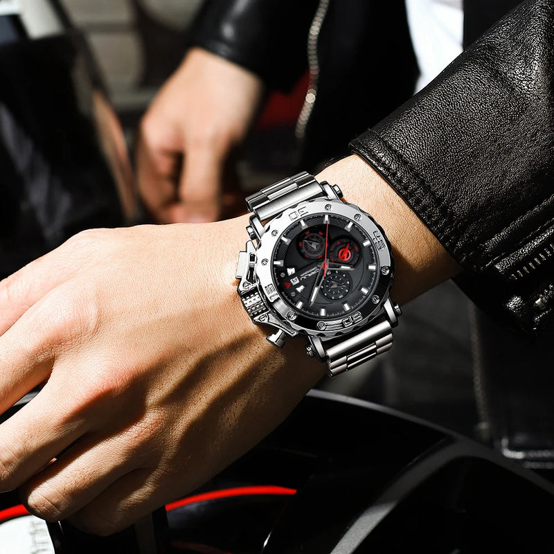 Relógio Masculino CRRJU Sport Chronograph  Top Marca Luxo   À Prova D'água