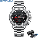 Relógio Masculino CRRJU Sport Chronograph  Top Marca Luxo   À Prova D'água