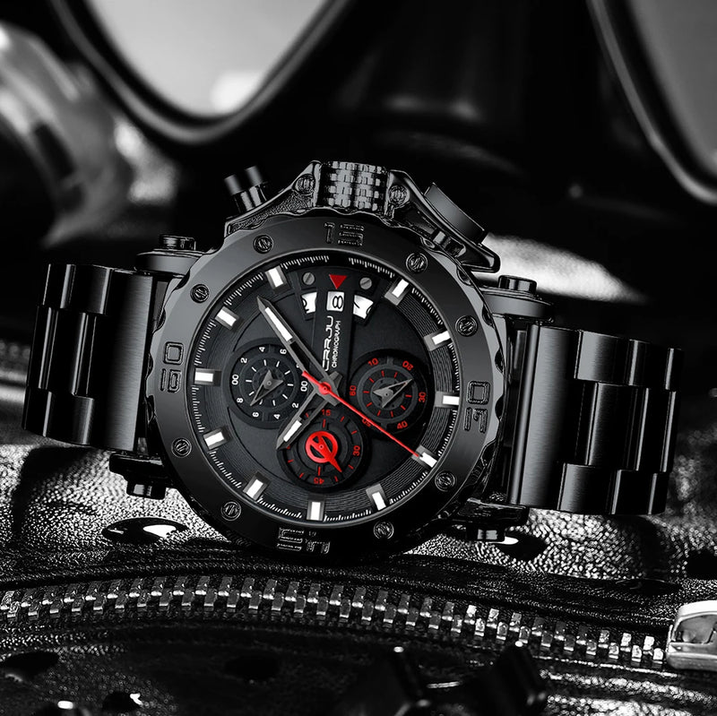 Relógio Masculino CRRJU Sport Chronograph  Top Marca Luxo   À Prova D'água