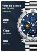 Relógio Masculino CRRJU Sport Chronograph  Top Marca Luxo   À Prova D'água