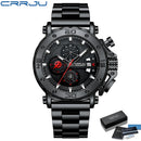 Relógio Masculino CRRJU Sport Chronograph  Top Marca Luxo   À Prova D'água