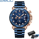 Relógio Masculino CRRJU Sport Chronograph  Top Marca Luxo   À Prova D'água
