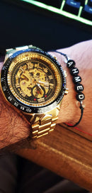 Relógio mecânico esportivo esqueleto automático Winner