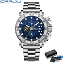 Relógio Masculino CRRJU Sport Chronograph  Top Marca Luxo   À Prova D'água