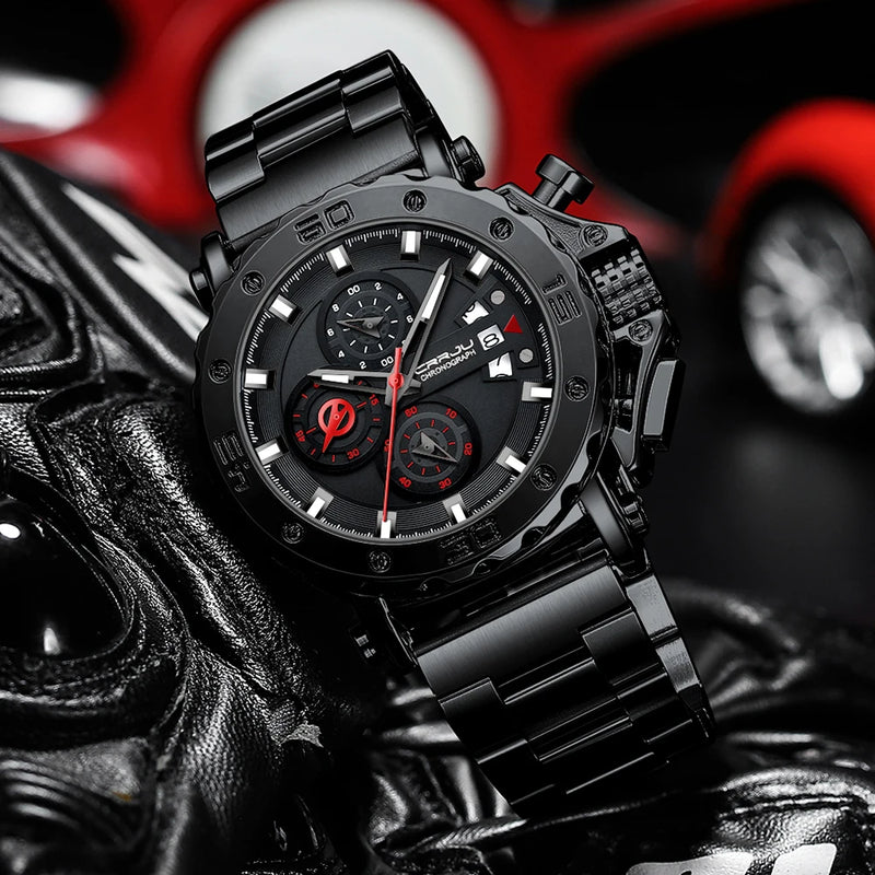 Relógio Masculino CRRJU Sport Chronograph  Top Marca Luxo   À Prova D'água