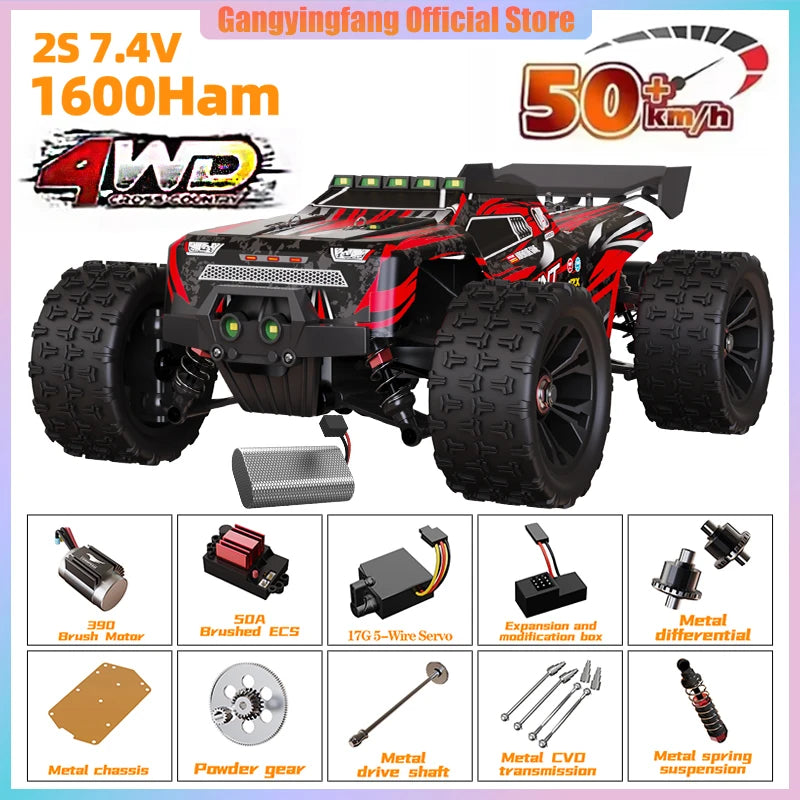 85 km/h carro de controle remoto de alta velocidade 4x4 off-road drift carro de controle remoto 1:16 carros de corrida profissionais