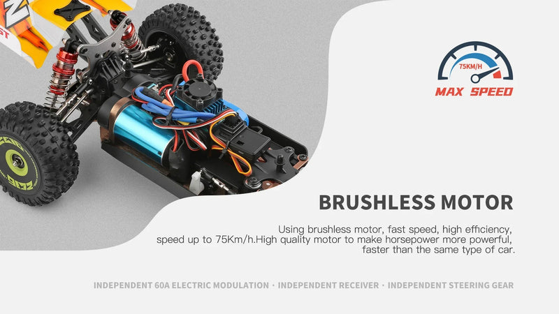 Carro de Corrida 60Km Controle Remoto Alta Velocidade Off-Road Drift Absorção de Choque