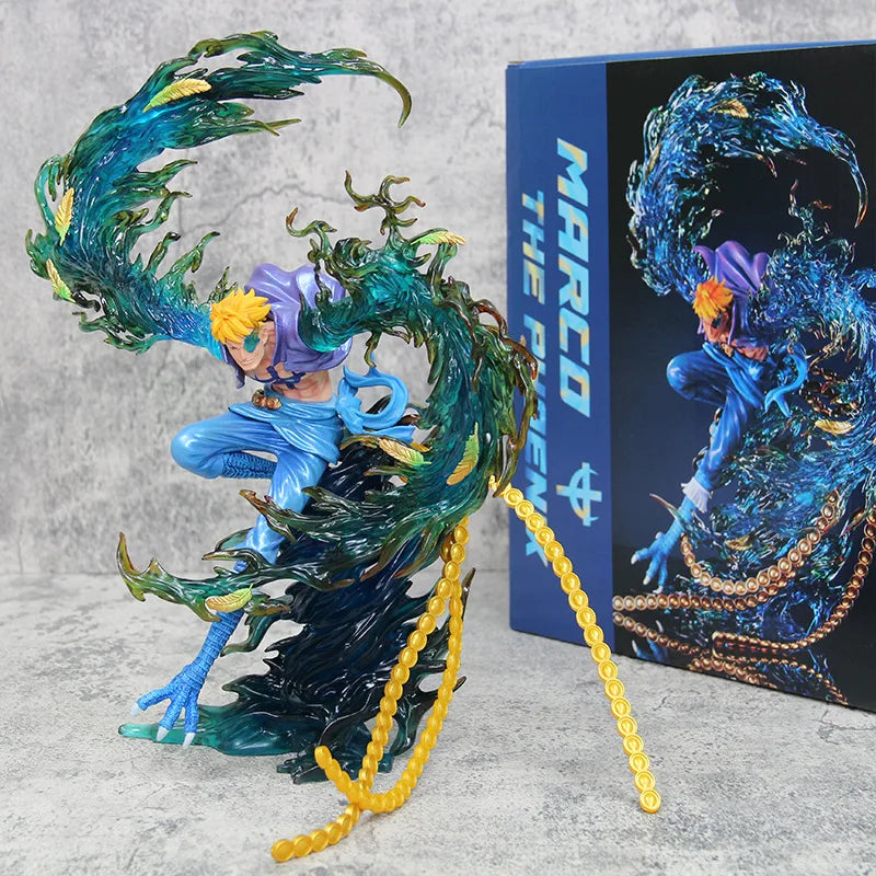 Anime One Piece Piratas do Barba Branca Marco The Phoenix  PVC Action Figure Estátua Coleção 33 cm