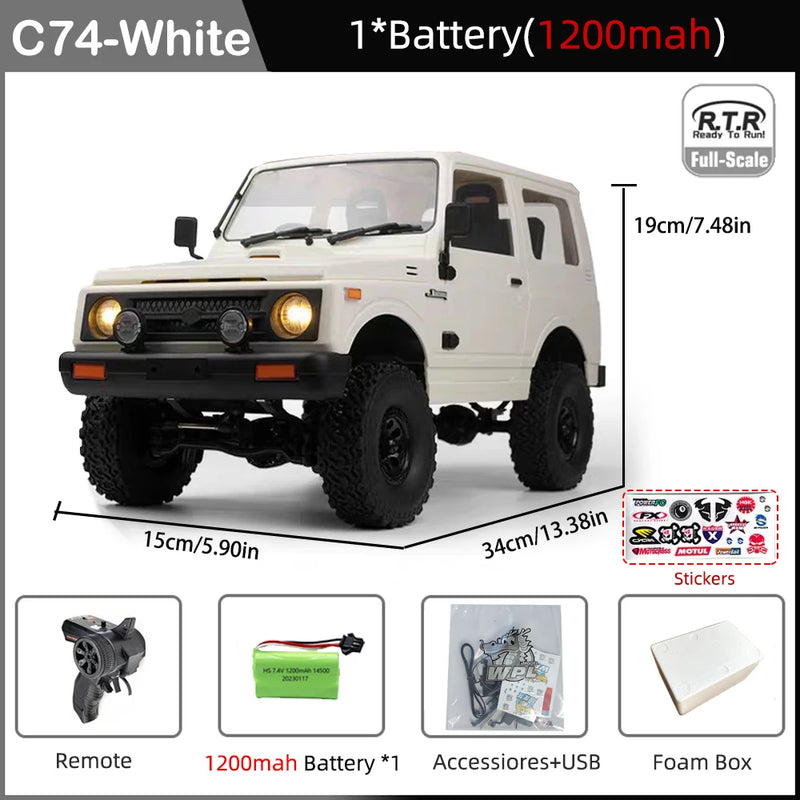 Carro de controle remoto 4WD 2.4G Crawler Simulação Carro de controle remoto na estrada