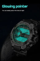 Relógio de pulso Masculino LED Digital Dual Display Luminoso