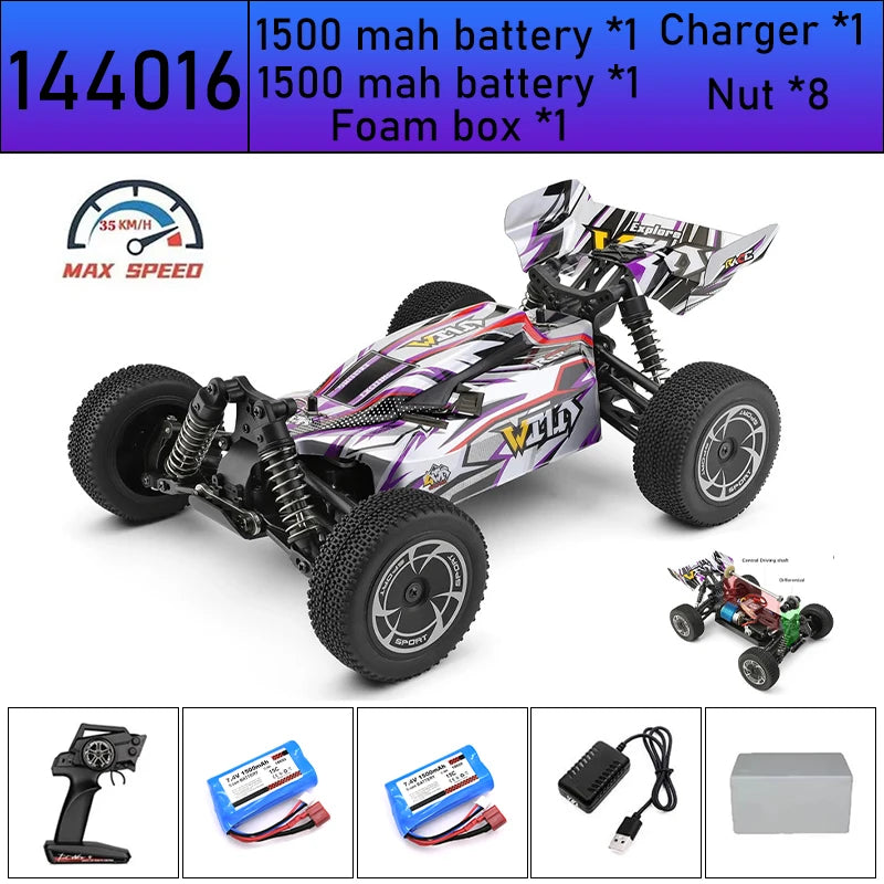 Carro de Corrida 60Km Controle Remoto Alta Velocidade Off-Road Drift Absorção de Choque