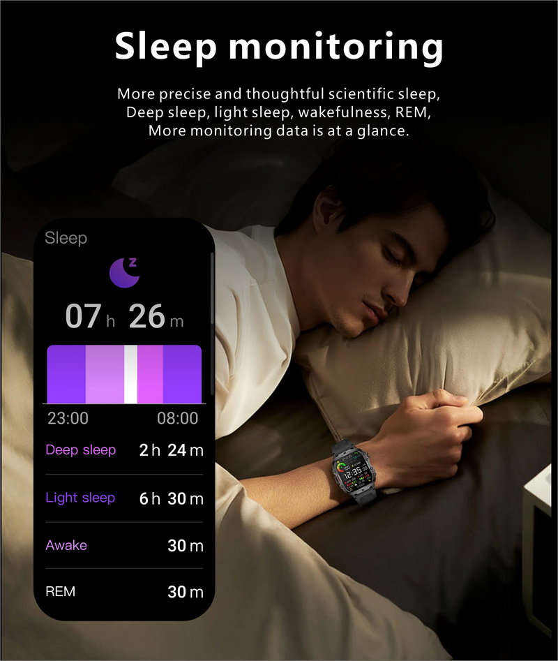 smartwatch inteligente LIGE com tela de 1,96 polegadas, chamada Bluetooth de 420 mAh, assistente de voz, relógio esportivo, fitness, à prova d'água