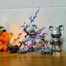 action figure One Piece Nika Luffy Luffy Deus Sol Gear 5 com Bola de Luz 28 cm PVC Modelo Coleção