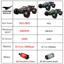 85 km/h ou 50 km/h 4WD RC carro com controle remoto LED carros de alta velocidade drift monstro 4x4 caminhão