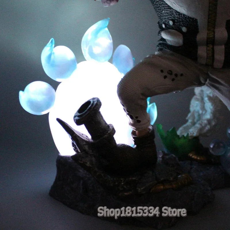 Figuras de ação de anime ONE PIECE Bartholemew Kuma One Piece PX-0 com LED que muda de mãos, coleção de modelos de PVC