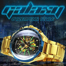 Relógio automático masculino WINNER Steampunk esqueleto, pulseira de aço inoxidável