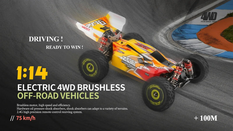 Carro de Corrida 60Km Controle Remoto Alta Velocidade Off-Road Drift Absorção de Choque