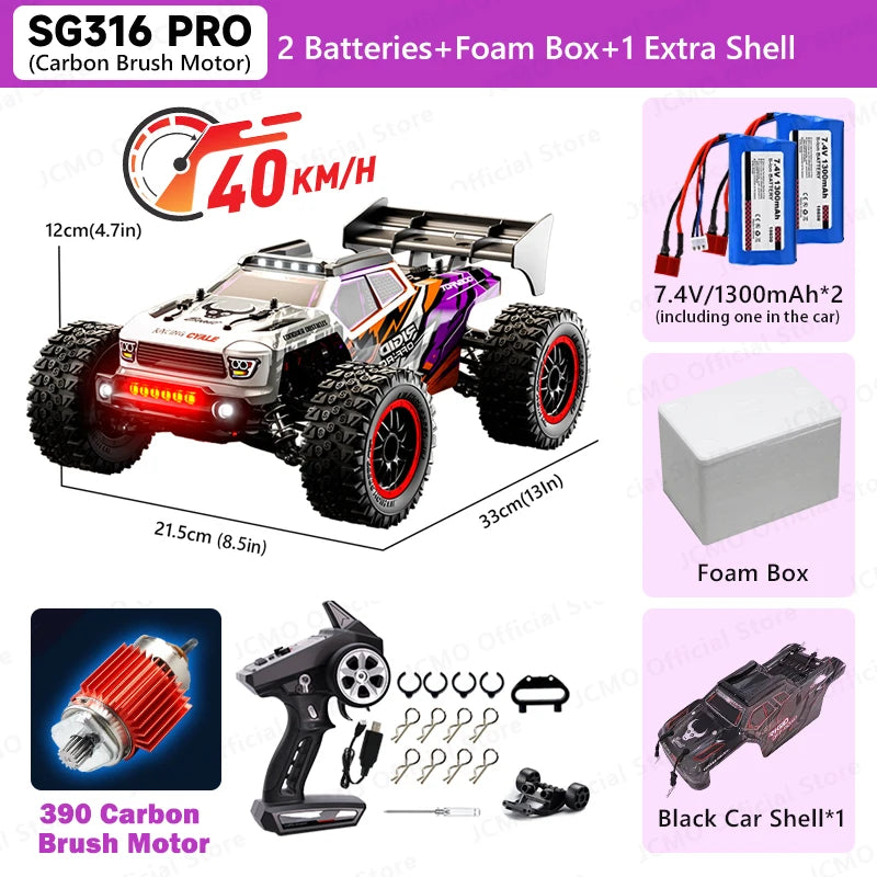 PRO/MAX  Motor 2.4Ghz Carro Remoto 80KM/H Carro de Corrida de Drift de Alta Velocidade Profissional