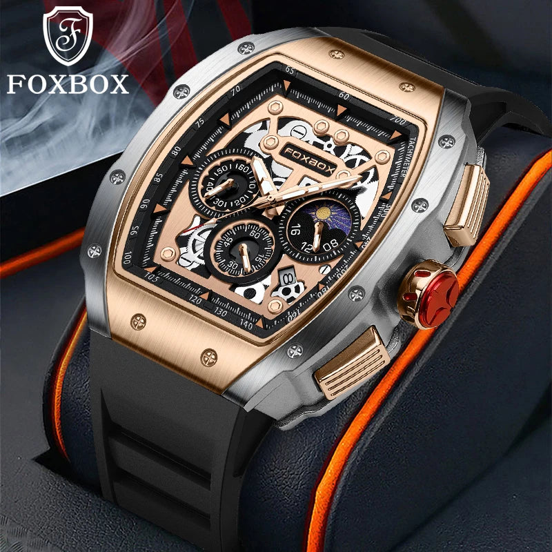 Relógio Masculino LIGE Foxbox Marca Luxo À Prova D'água Quartzo