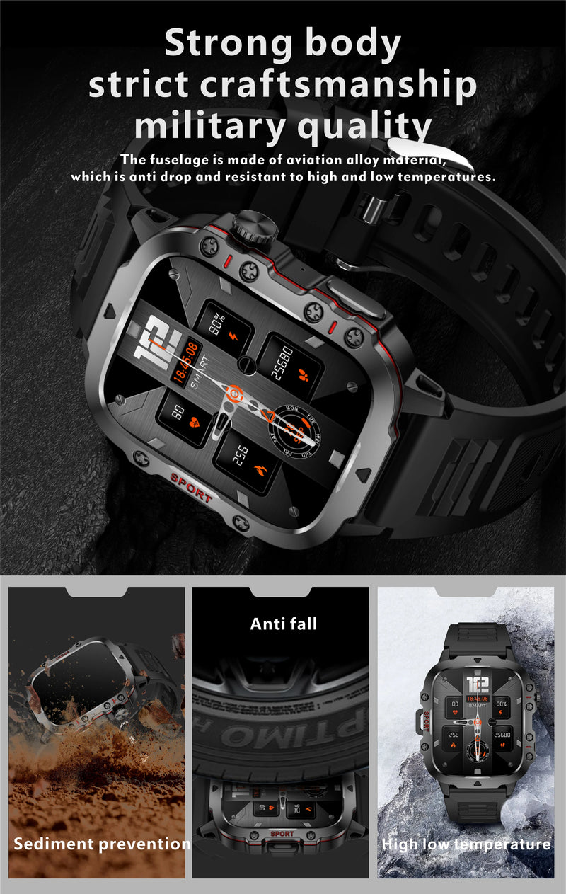 smartwatch inteligente LIGE com tela de 1,96 polegadas, chamada Bluetooth de 420 mAh, assistente de voz, relógio esportivo, fitness, à prova d'água