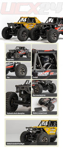 1/24  Motor Brushless/Escova 4WD Off-road Mini Rock Crawler Escalada Veículo