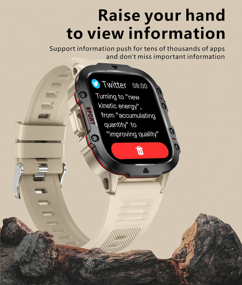 smartwatch inteligente LIGE com tela de 1,96 polegadas, chamada Bluetooth de 420 mAh, assistente de voz, relógio esportivo, fitness, à prova d'água