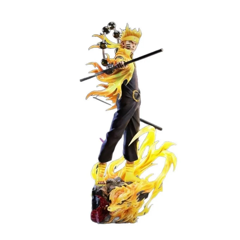 Action Figure Naruto Shippuden de 38 cm Naruto Uzumaki Uchiha Sasuke em PVC