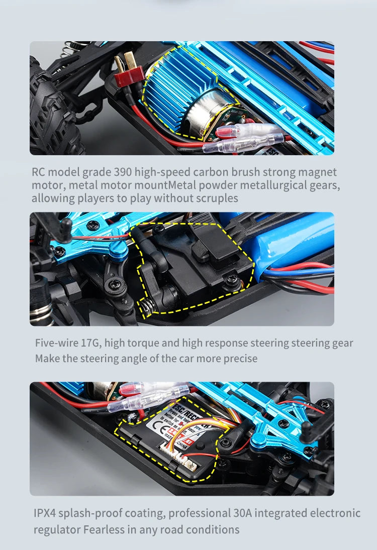 Carro com controle remoto LED Carros de alta velocidade Drift Monster Truck