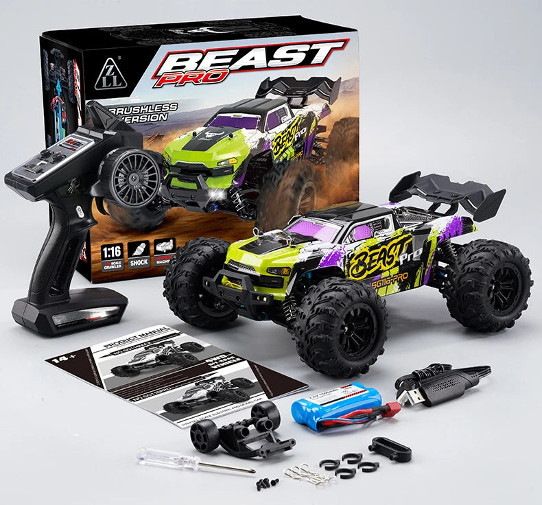 80 km/h carro de controle remoto de alta velocidade sem escova 4x4 off-road drift carro de corrida profissional 1:16 SG116PRO 40 km/h