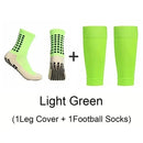 Conjunto de 2 pares de meias de futebol com aderência e joelheiras/caneleiras antiderrapantes para adultos e jovens, ideais para basquete e futebol.v