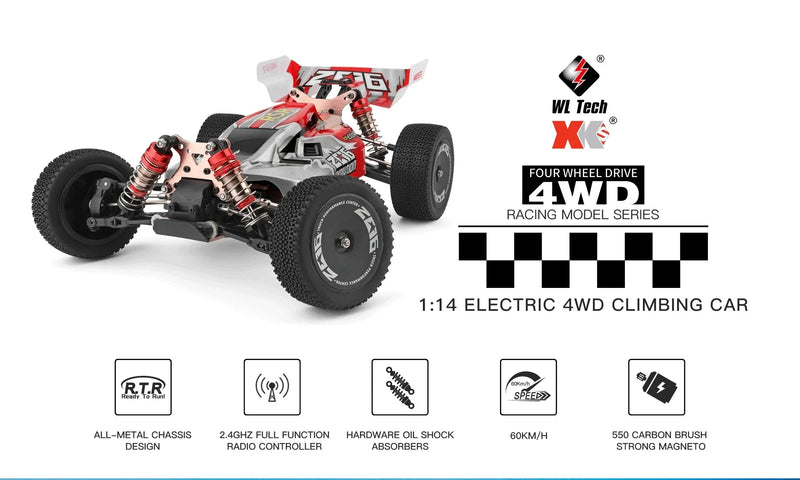 Carro de Corrida 60Km Controle Remoto Alta Velocidade Off-Road Drift Absorção de Choque