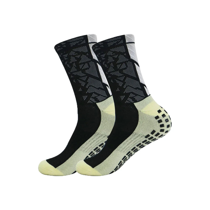 1 par de meias esportivas antiderrapantes para futebol