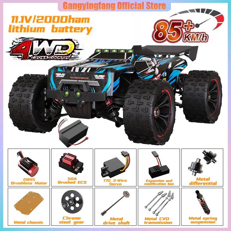 85 km/h carro de controle remoto de alta velocidade 4x4 off-road drift carro de controle remoto 1:16 carros de corrida profissionais