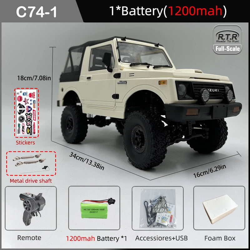 Carro de controle remoto 4WD 2.4G Crawler Simulação Carro de controle remoto na estrada