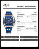 Relógio Masculino LIGE Luxo À Prova D'água Quartzo