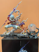 action figure One Piece Nika Luffy Luffy Deus Sol Gear 5 com Bola de Luz 28 cm PVC Modelo Coleção