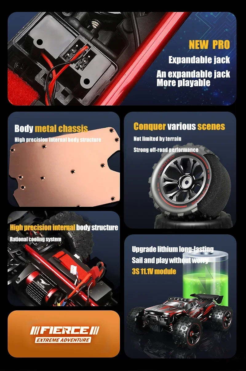 85 km/h carro de controle remoto de alta velocidade sem escova 4x4 off-road drift carro de corrida profissional