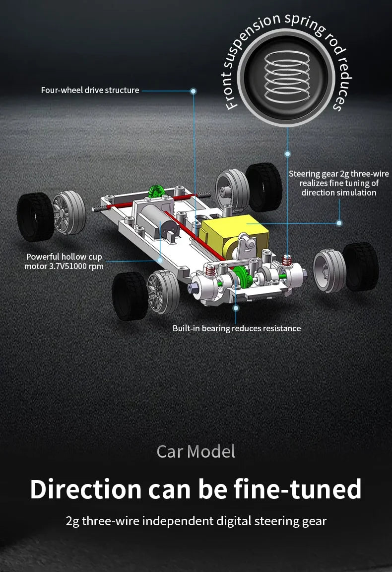 carro de velocidade tração nas quatro rodas controle remoto mini corrida
