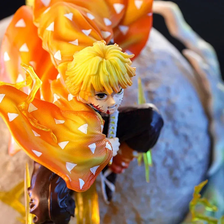 Action figures de 51 cm Demon Slayer Agatsuma Zenitsu, modelo de coleção de bonecas de pvc, decoração de quarto luminosa