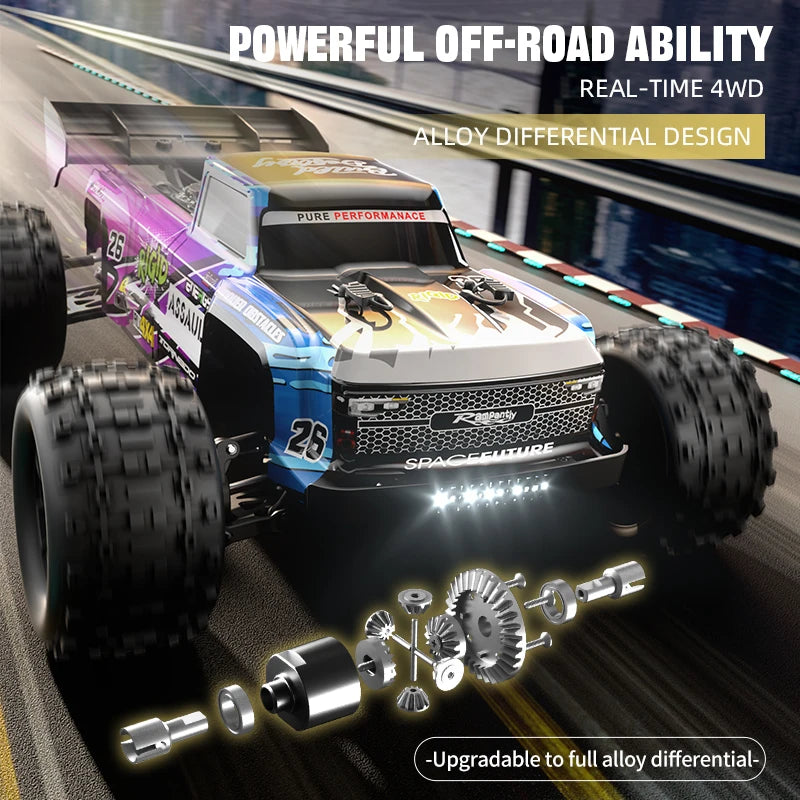 Carro de controle remoto 4x4 Super Brushless  Carro Off-Road de Alta Velocidade