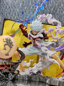 action figure One Piece Nika Luffy Luffy Deus Sol Gear 5 com Bola de Luz 28 cm PVC Modelo Coleção