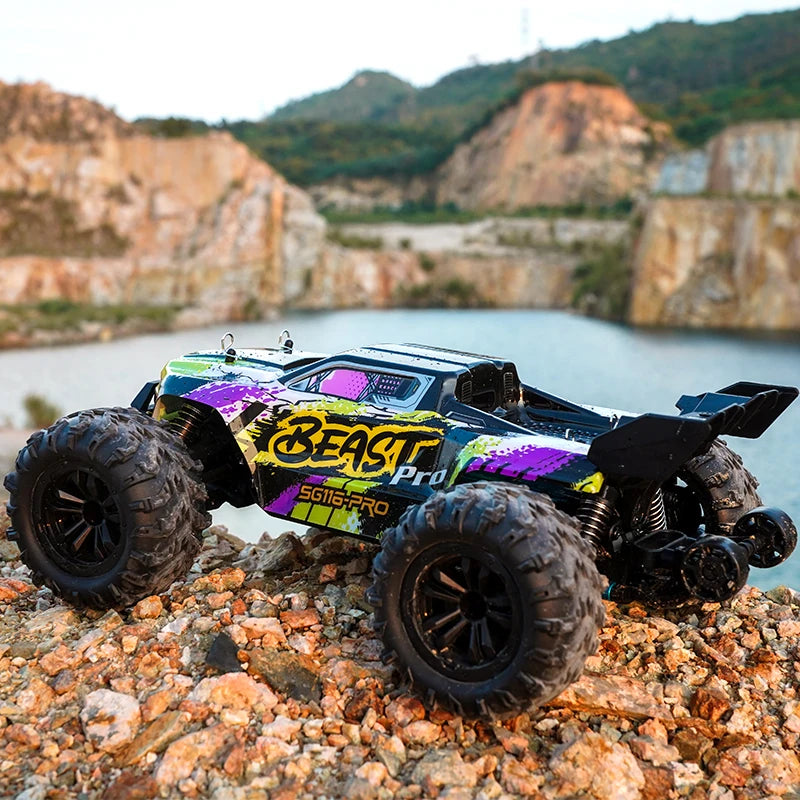 80 km/h carro de controle remoto de alta velocidade sem escova 4x4 off-road drift carro de corrida profissional 1:16 SG116PRO 40 km/h