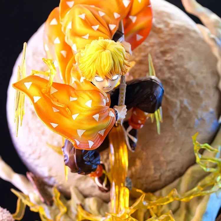 Action figures de 51 cm Demon Slayer Agatsuma Zenitsu, modelo de coleção de bonecas de pvc, decoração de quarto luminosa