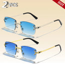 Óculos de sol Caterside retrô sem aro quadrado, masculino e feminino, proteção UV400