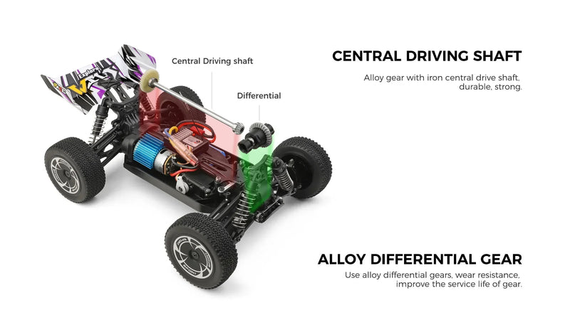 Carro de Corrida 60Km Controle Remoto Alta Velocidade Off-Road Drift Absorção de Choque