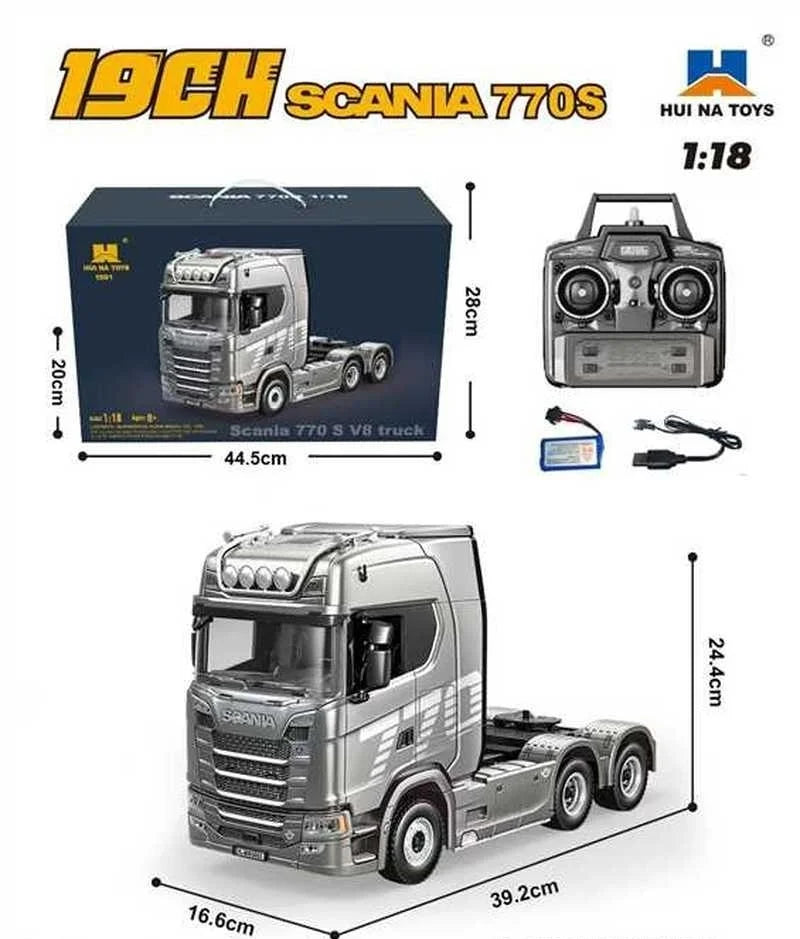 Novo Scania Controle Remoto Caminhão Pesado Reboque Modelo Carro de Tração Avançado Brinquedo de Alta Qualidade