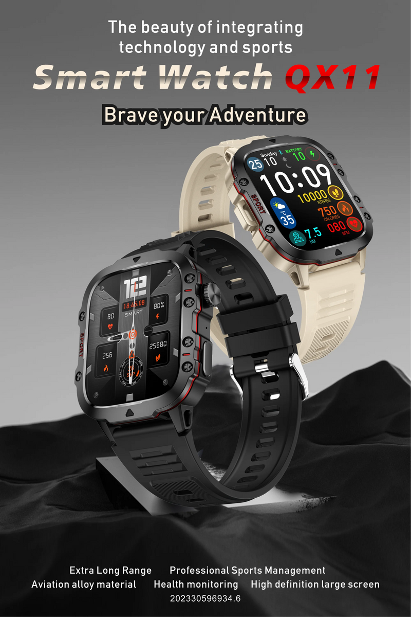 smartwatch inteligente LIGE com tela de 1,96 polegadas, chamada Bluetooth de 420 mAh, assistente de voz, relógio esportivo, fitness, à prova d'água